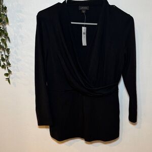 NWT J. Jill Black Wearever Collection Top